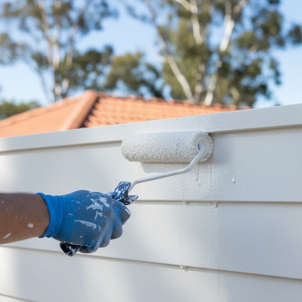 Paint roller leaving a smooth even finish on timber